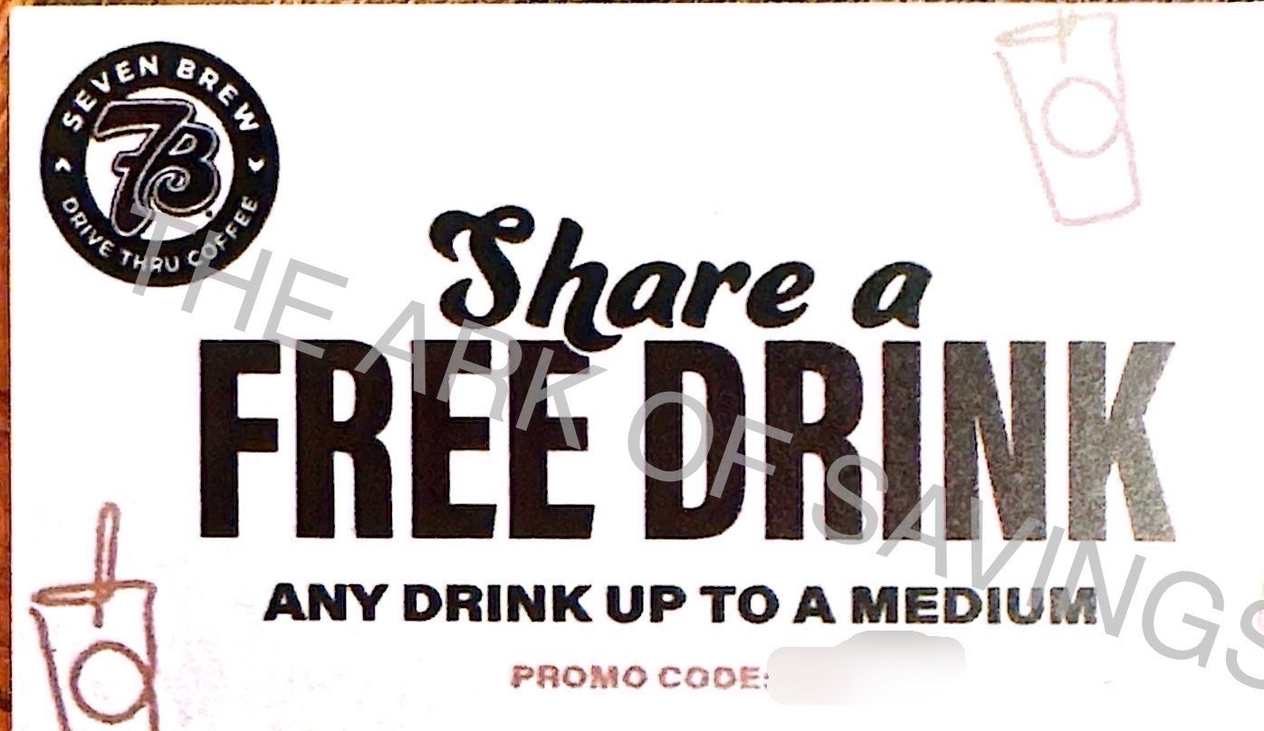 7 Brew Coffee Any Free Medium Drink Coupon Cards